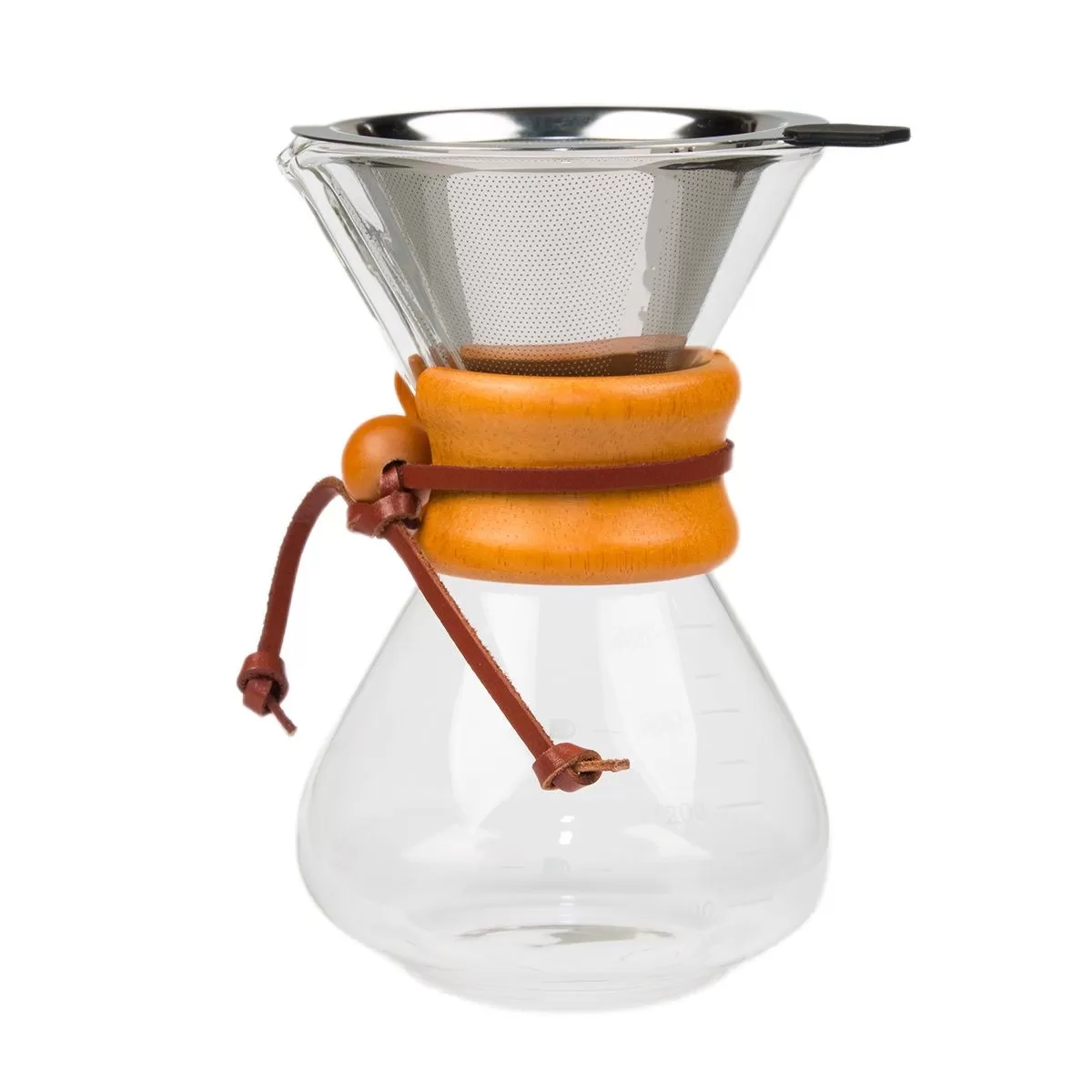 Кофейный стеклянный чайник c фильтром из нержавеющей стали, 400 мл, P.L. Proff Coffee