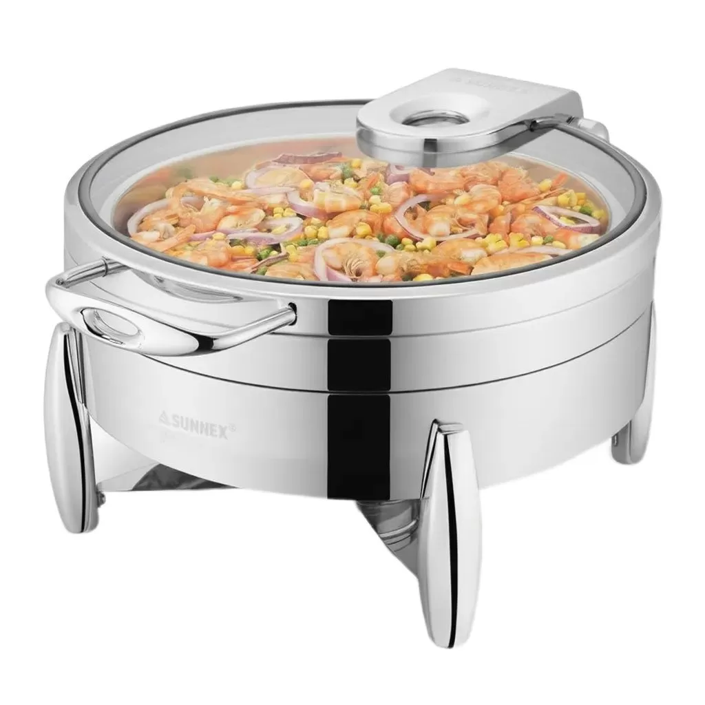 Мармит "Burano" круглый с обзорным окном на подставке(d=36см,6.8 л) P.L.