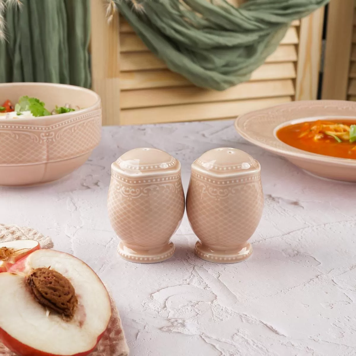 Набор соль+перец, фарфор,серия "Aristocrat-Peach Tea", Noble