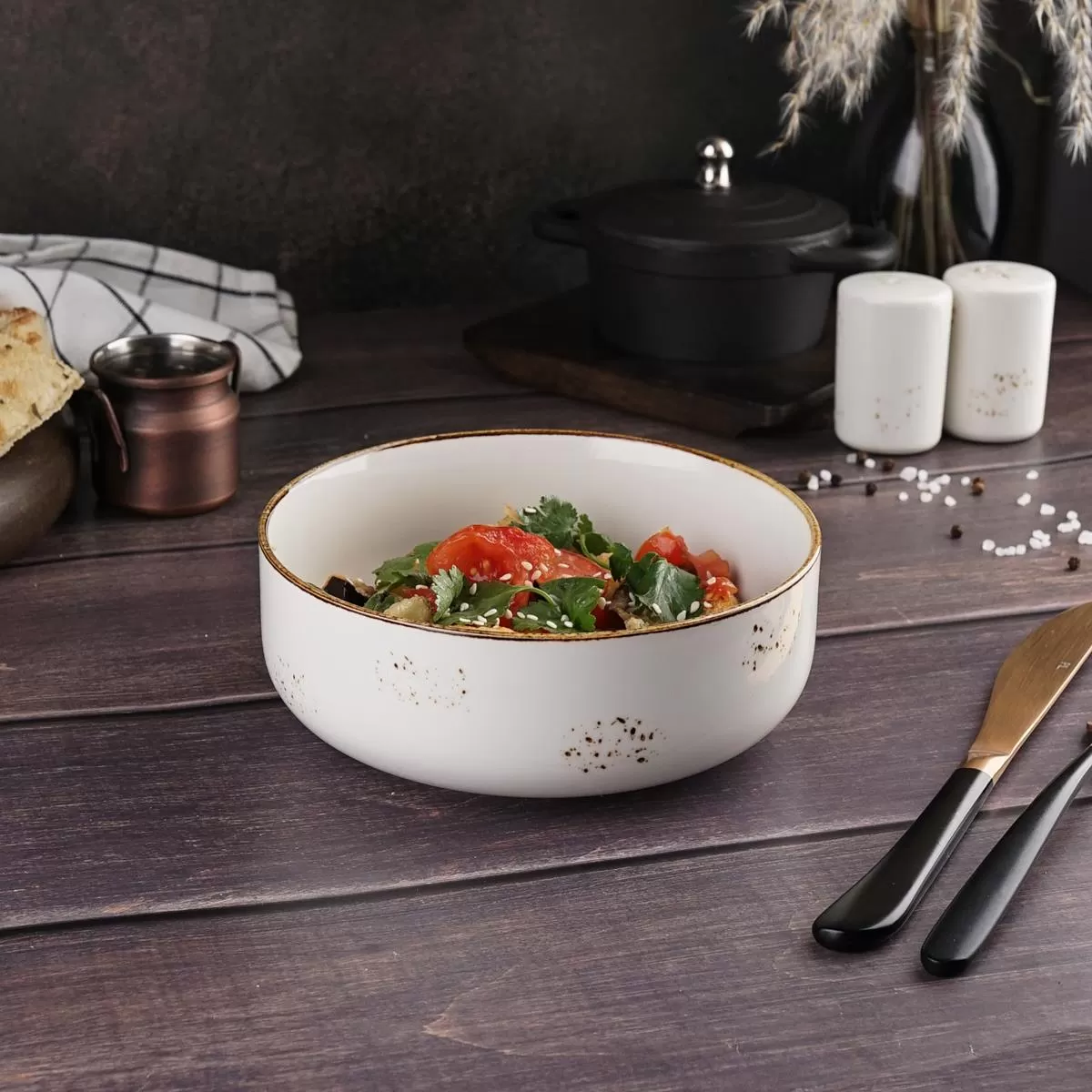 Салатник d=16 см, 750 мл, h=5,5 см, фарфор "NOBLE" серия "Grace"