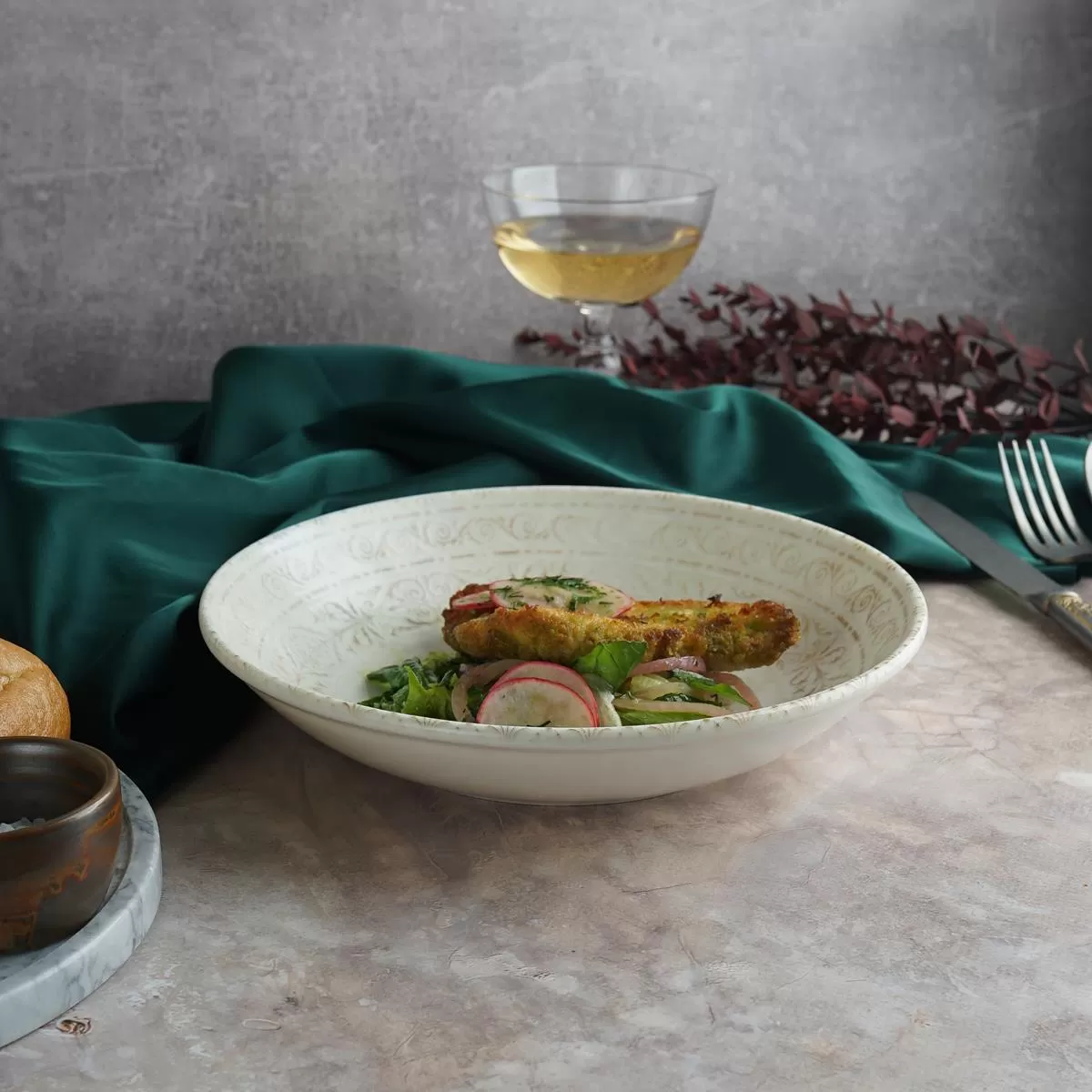 Салатник d=23 см, 1 л, фарфор,серия "ANTICO" By Bone