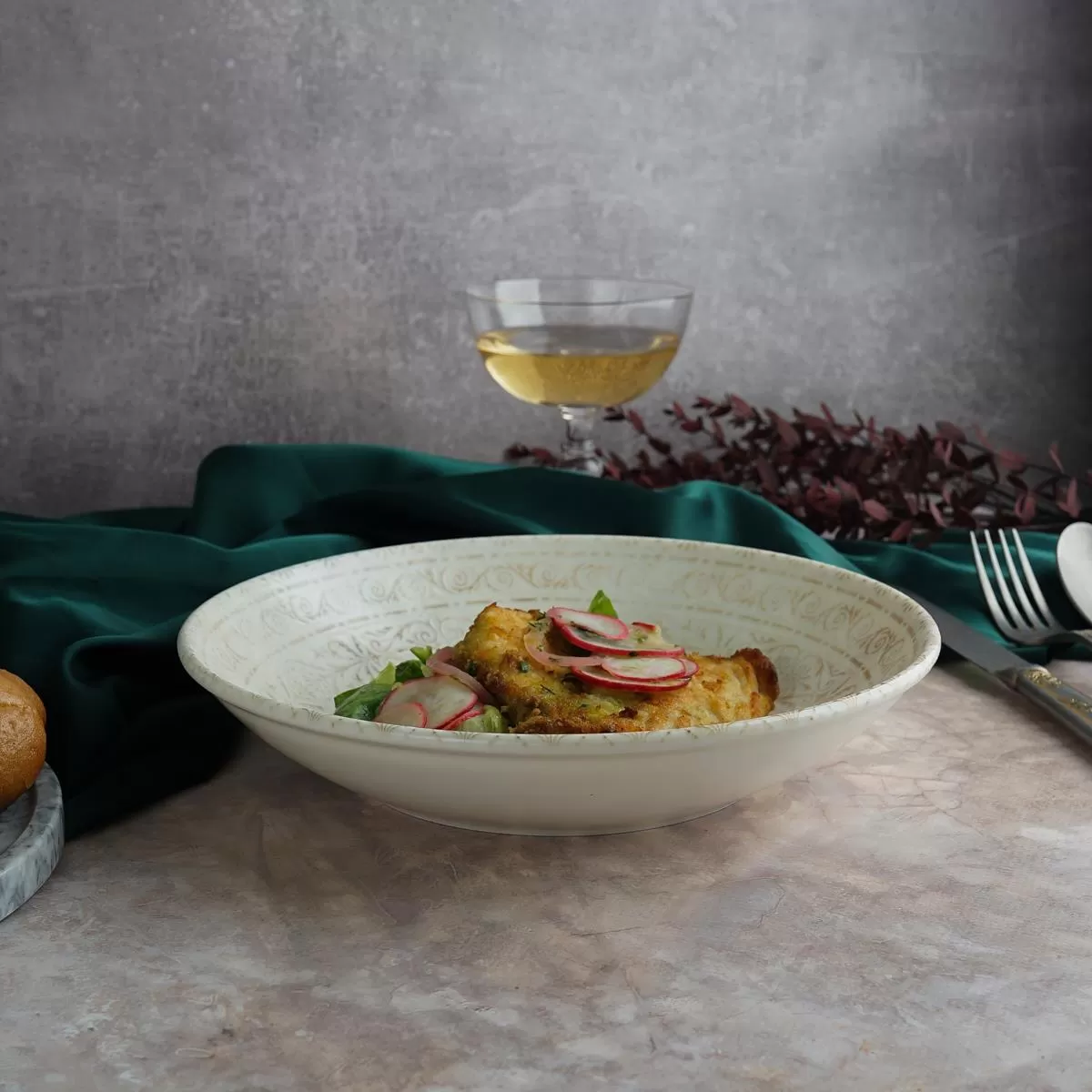 Салатник  d=25 см, 1,3 л, фарфор,серия "ANTICO" By Bone