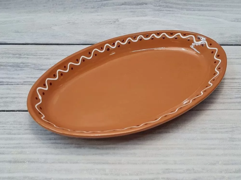 Селедочница,овальное блюдо 25,5*15 см, "Псковская",керамика, Россия