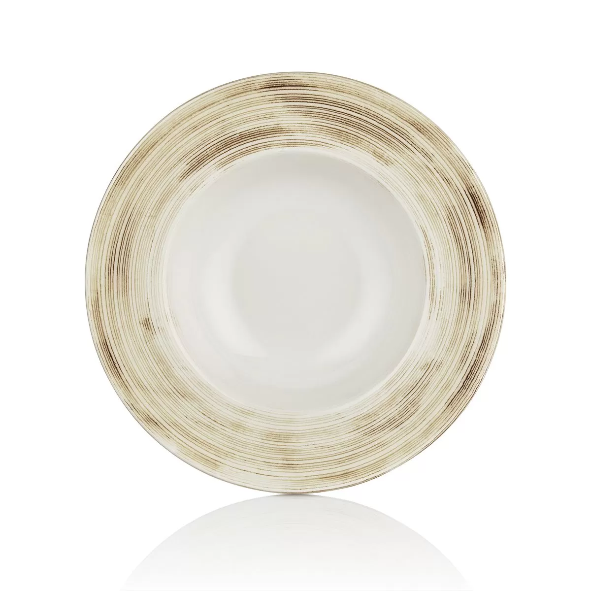 Тарелка д/пасты гастро d=25см, 400мл, фарфор, "Falme Brown"  By Bone