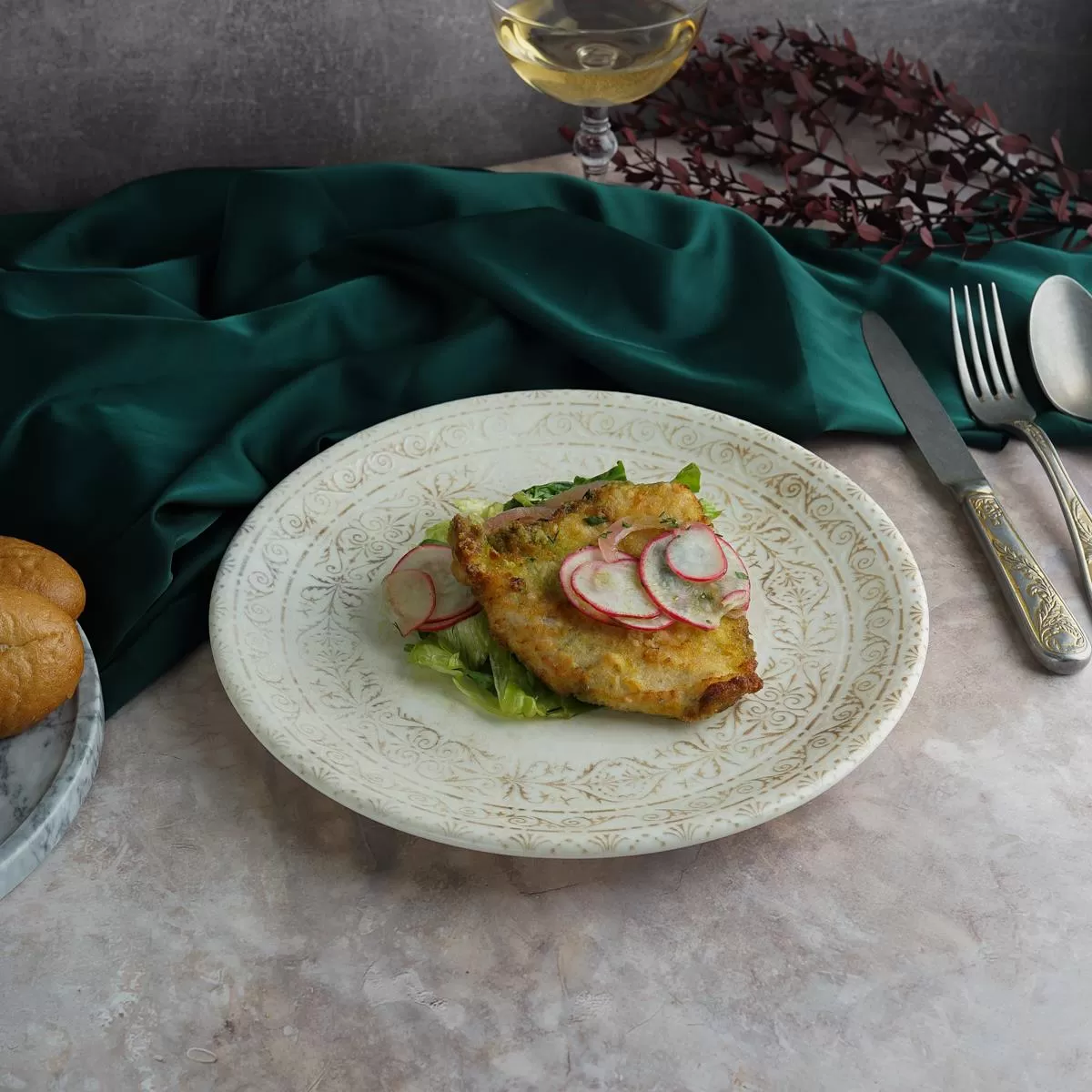 Тарелка мелкая d=27 см,фарфор,серия "ANTICO" By Bone