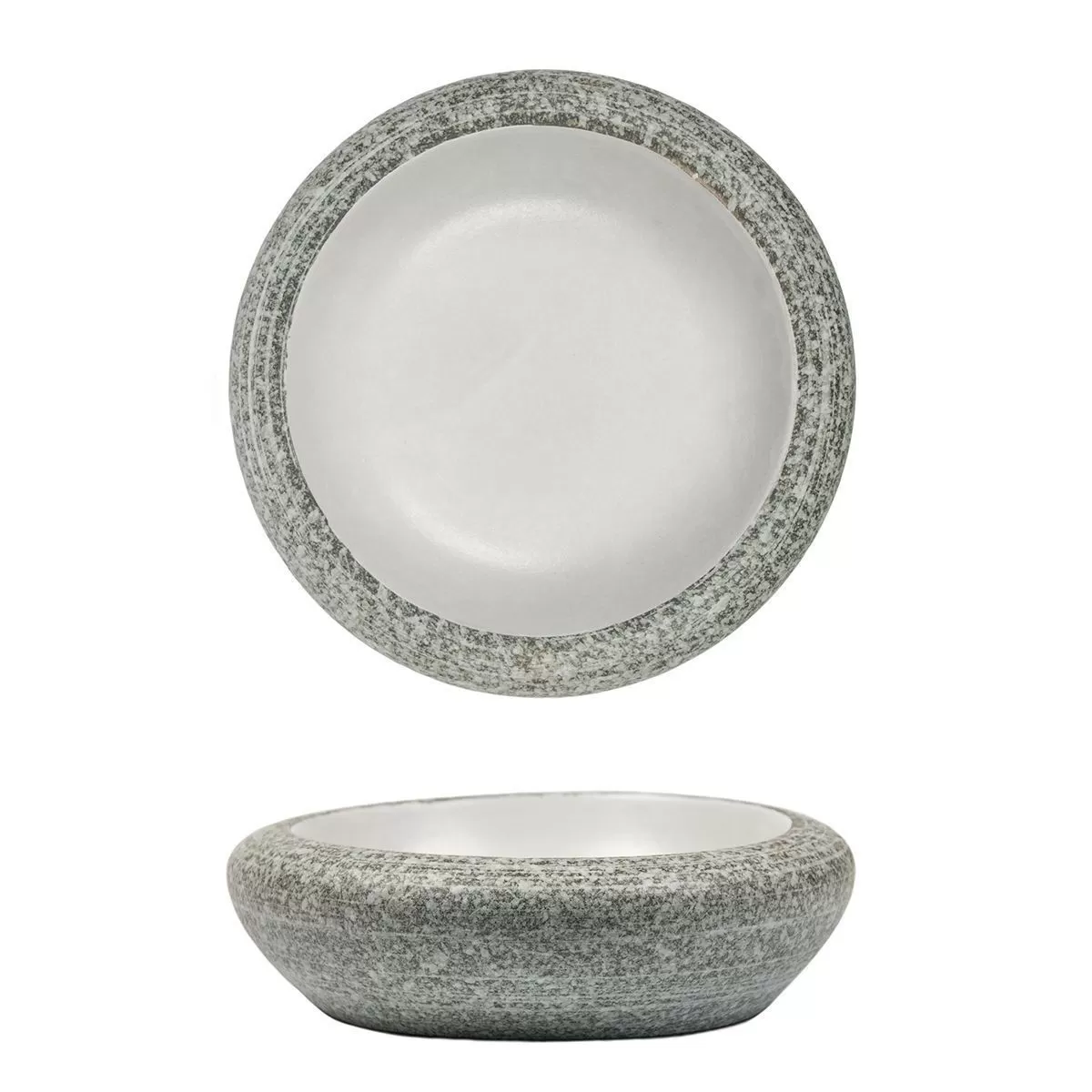 Блюдо/салатник, 450 мл, d=22.5cм, h=6,5cм,серия "White Matt Taiga"  P.L.