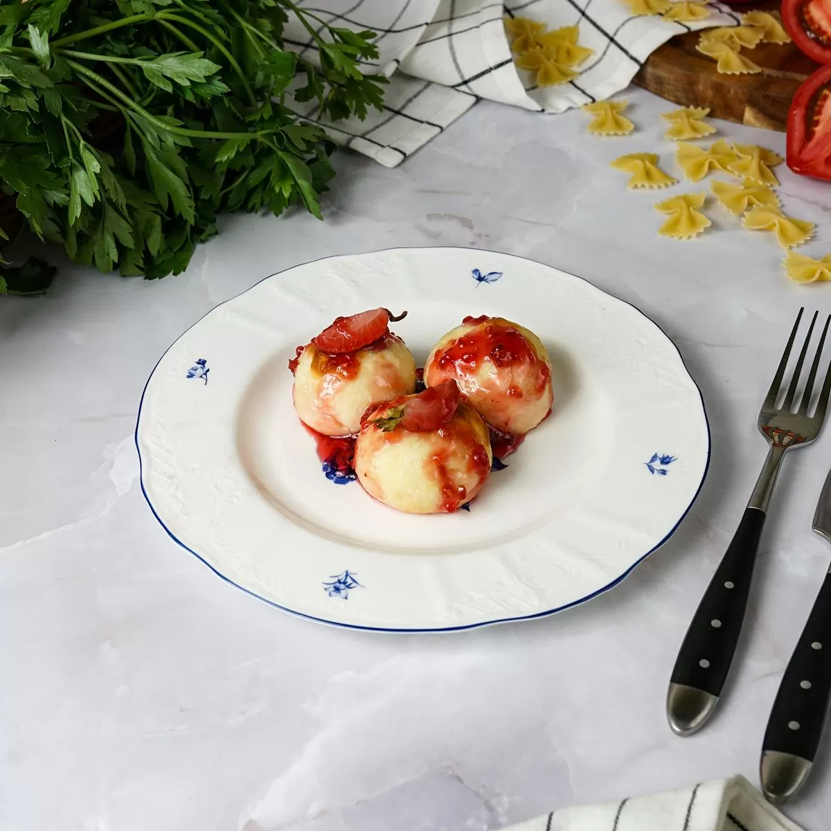 Тарелка десертная 21 см,коллекция "Blue Flower"  P.L. Proff Cuisine