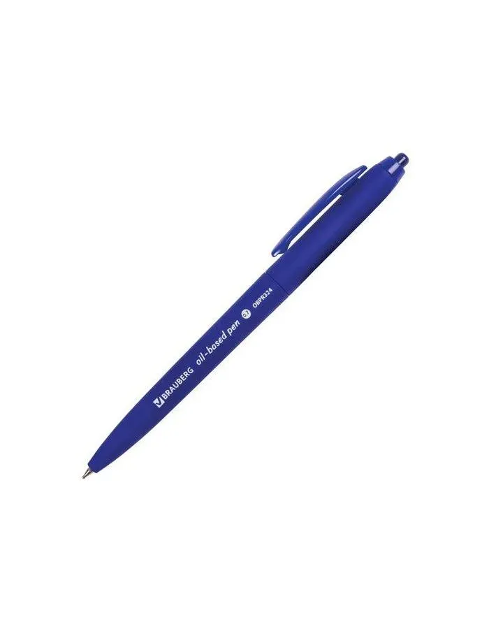 Ручка шариковая масляная автоматическая BRAUBERG «Sky Blue», СИНЯЯ, soft-touc/24