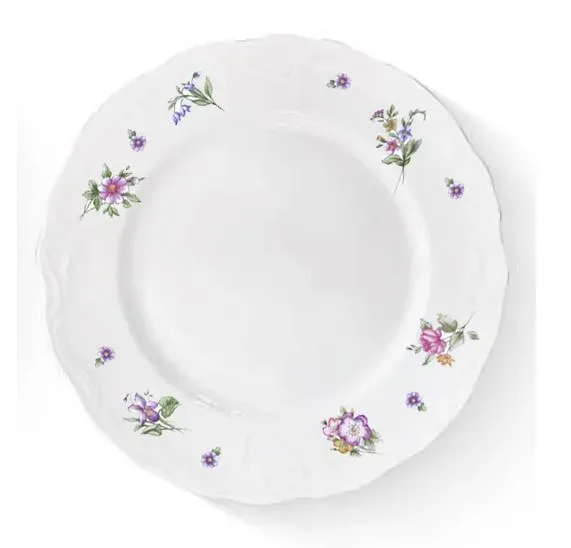 Тарелка мелкая d 21 см h 2,6 см, фарфор, Retro Garden