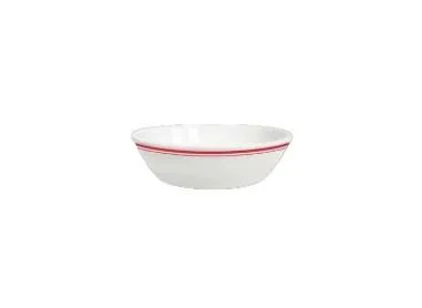 Салатник овальный 17×13 см h 4,8 см, фарфор, кант красный, Rouge