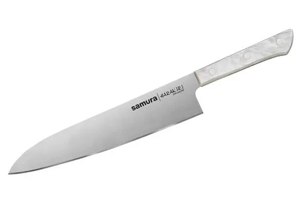 SHR-0087AW/K Нож кухонный «Samura HARAKIRI» Гранд Шеф 240 мм, корроз.-стойкая сталь, белый акрил