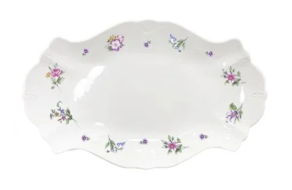 Блюдо овальное (фигурное) 30×18,5 см h 3 см, фарфор, Retro Garden