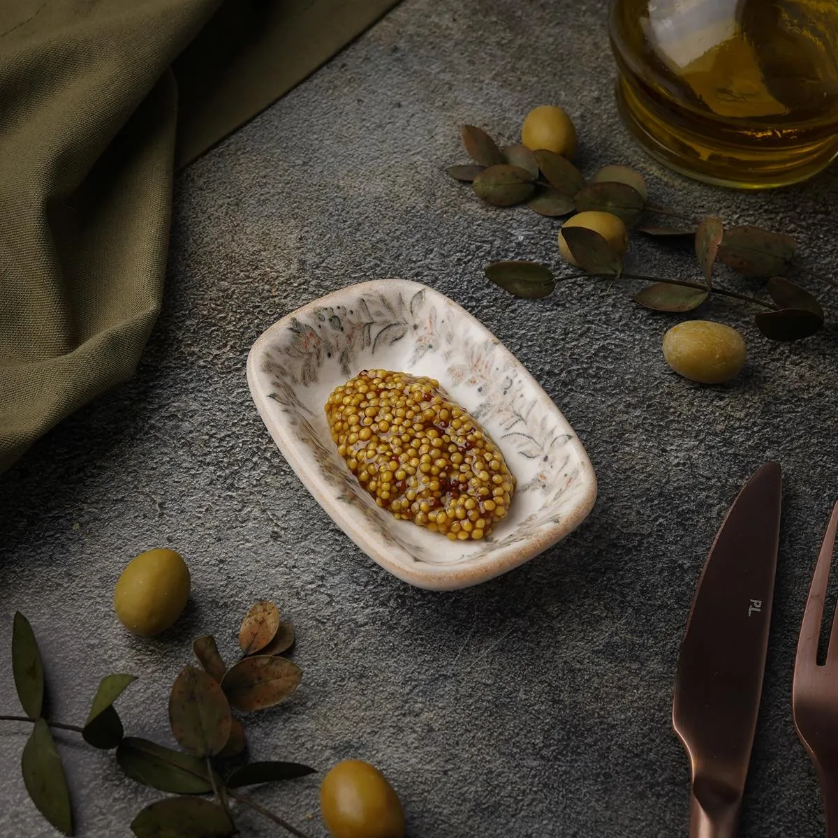 Салатник,блюдо для закусок 10 cм (10*6.5 см),фарфор,серия "Oliva", By Bone
