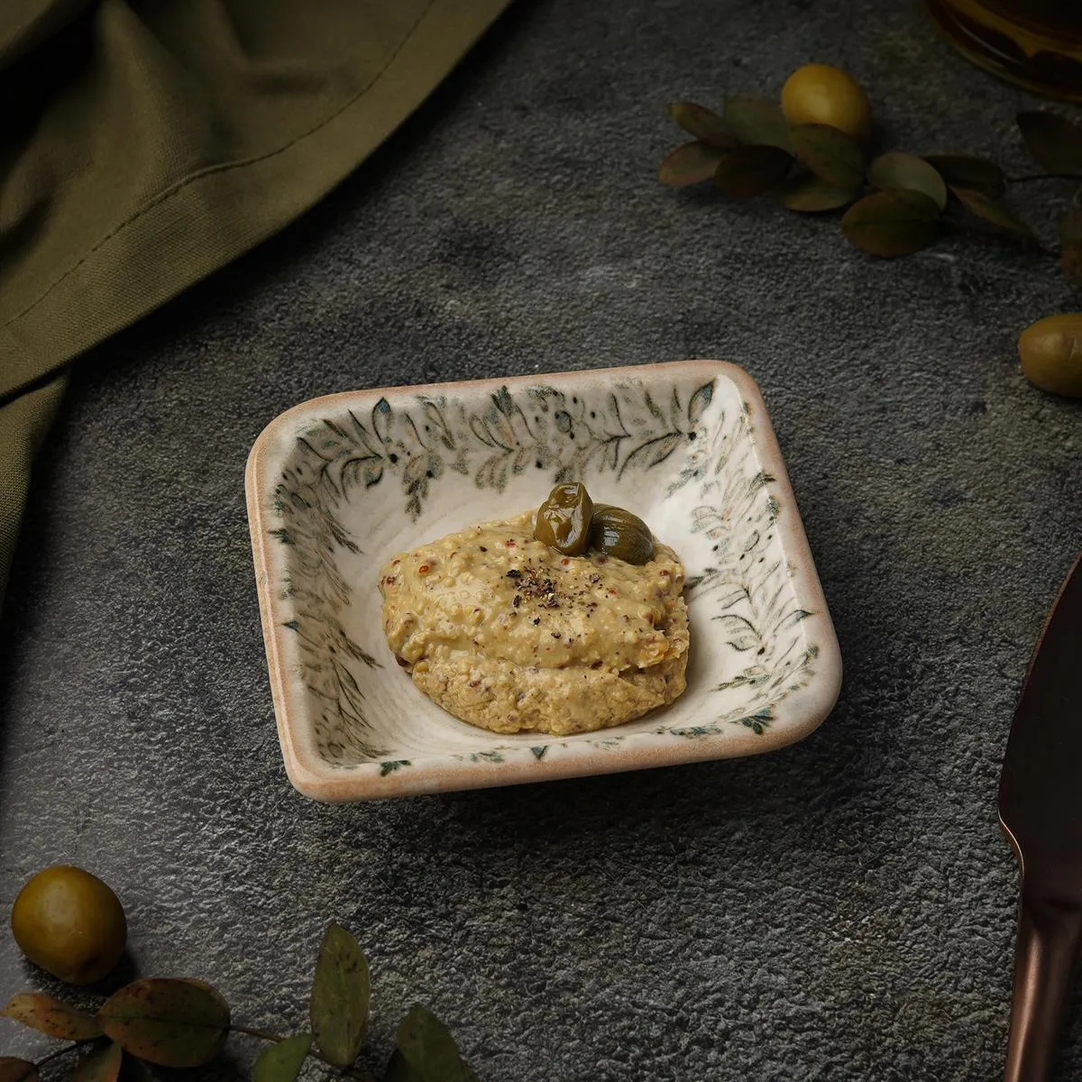 Салатник,блюдо для закусок 13 cм (10*9 см),фарфор,серия "Oliva", By Bone