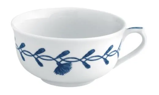 Чашка чайная 330 мл, 13,4×11,4 см h 5,8 см, фарфор, цвет белый / синий, Jane blue