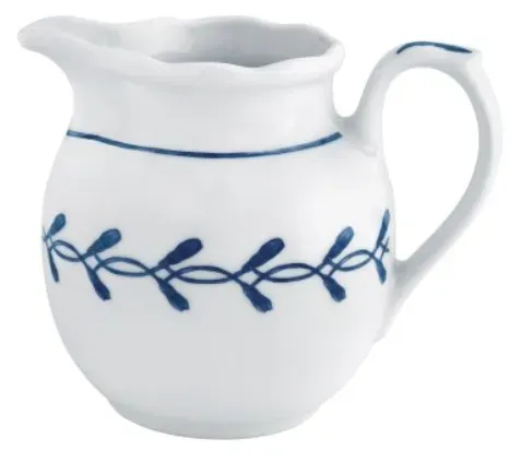 Молочник с ручкой 190 мл, 10,1×7,5 см h 8,1 см, фарфор, цвет белый / синий, Jane blue