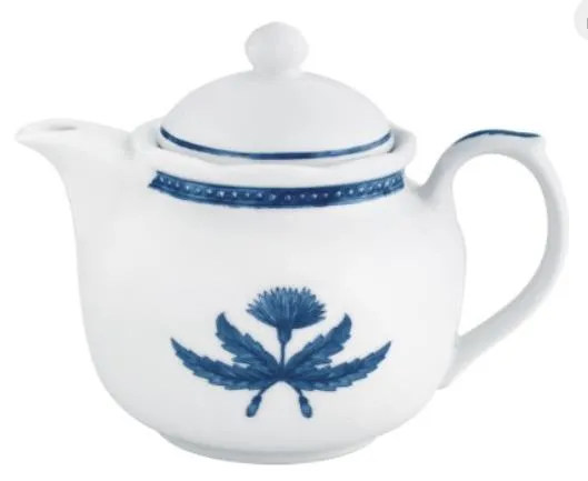 Чайник с крышкой 380 мл, 14,6×10,2 см h 11,3 см, фарфор, цвет белый / синий, Jane blue