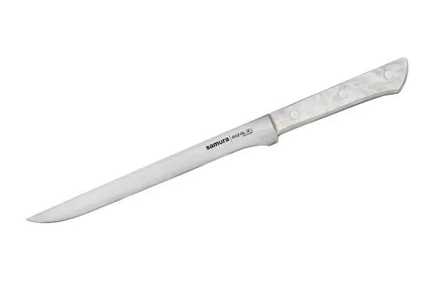 SHR-0048AW/K Нож кухонный «Samura HARAKIRI» филейный 218 мм, корроз.-стойкая сталь,белый акрил